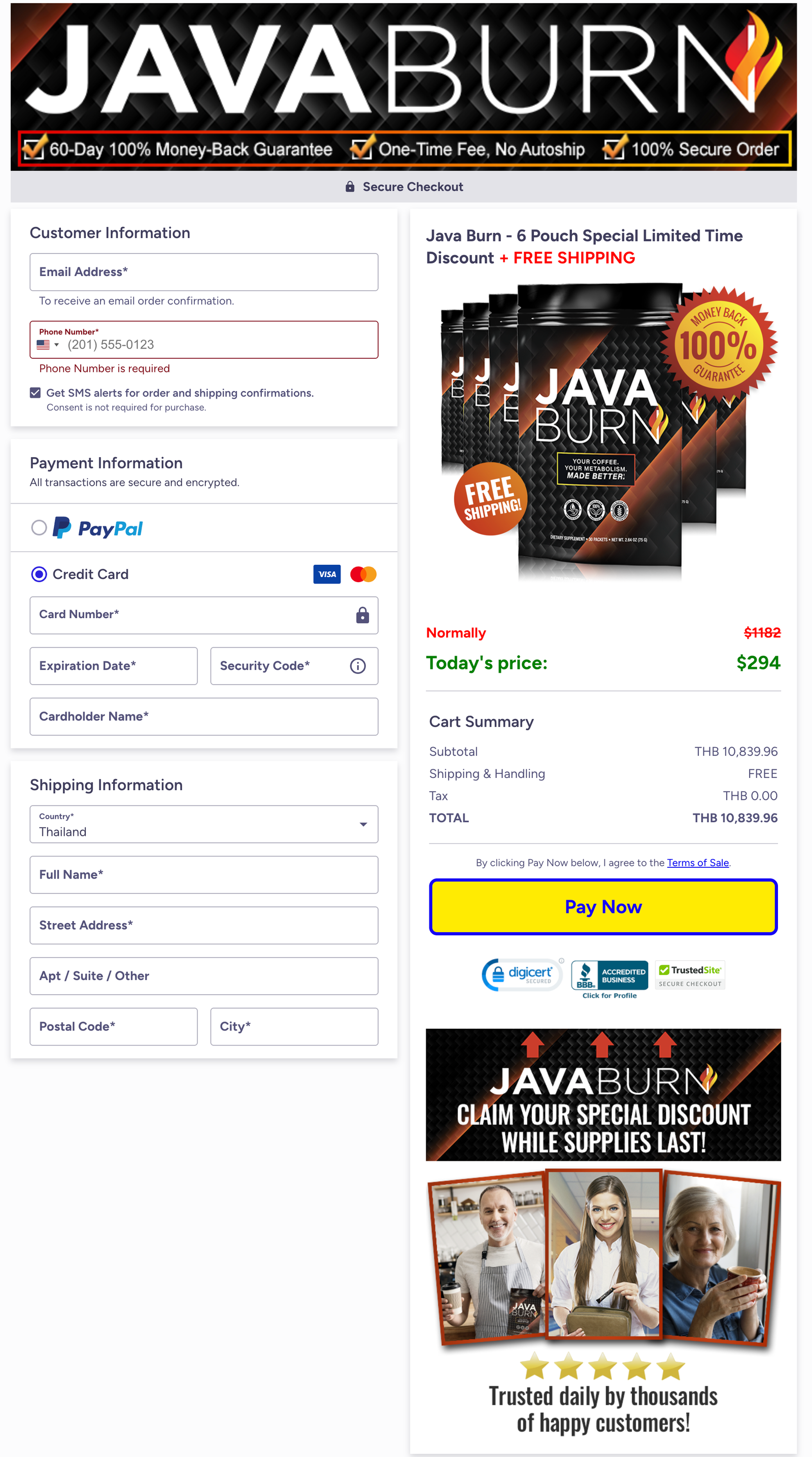 Java Burn Official Website Secure Order Page